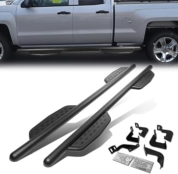 Running Boards Side Step Bars Compatible with 2007-2020 Toyota Tundra Extended Crew Cab, 3 Inches Tubing, 500 LBS Capacity, Aluminum & ASB Plastic, 2007 2008 2009 2010 2011