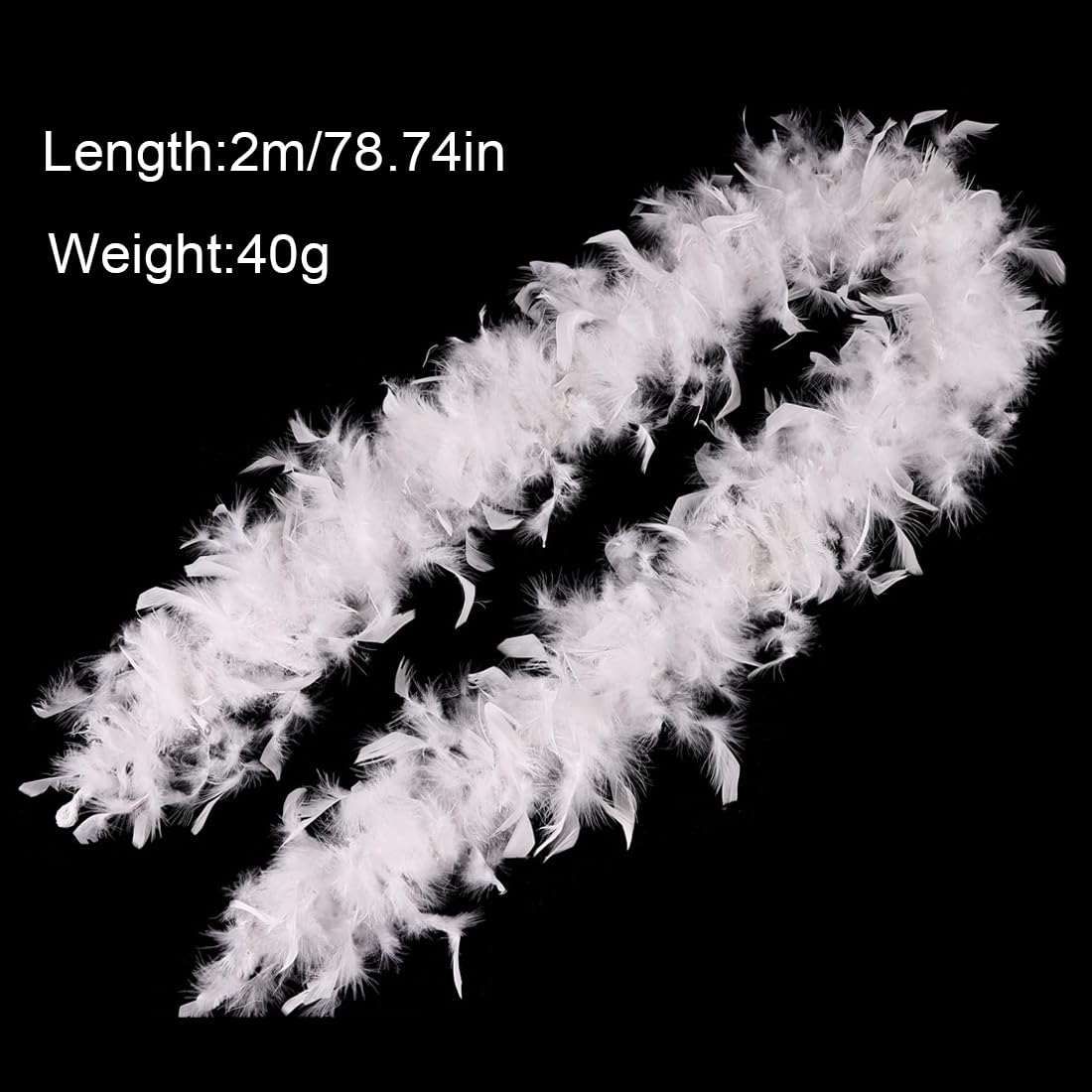 Boas de déguisement pour enfants,Écharpe en plumes blanches de 2 m, idéale pour la décoration de mariage, l'emballage de bouquets DIY