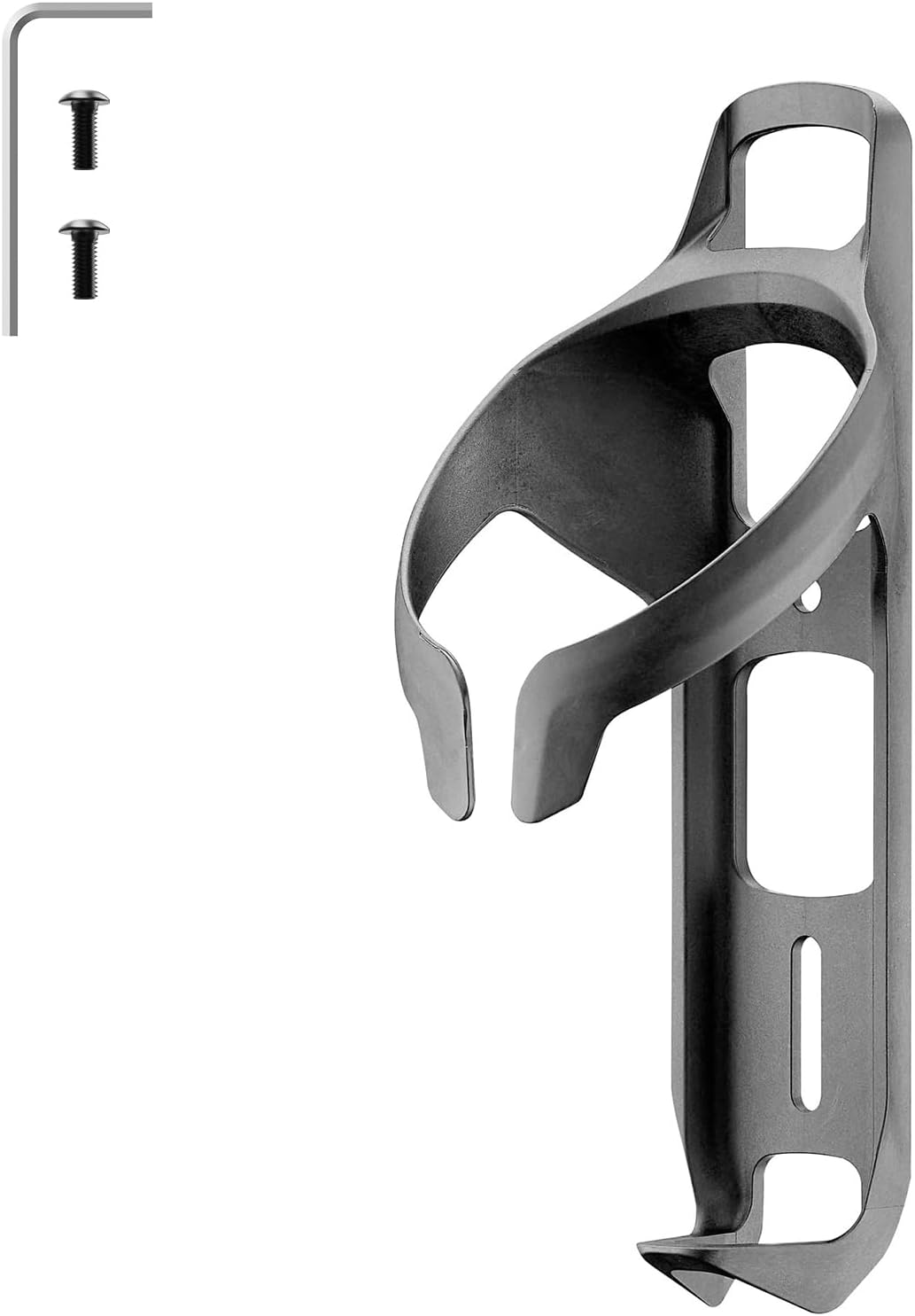 Aero Water Bottle Cage - Carbon Fiber Reinforced, Lightweight & Aerodynamic Bike Bottle Holder for Road, MTB, Gravel Bicycles, Wind Tunnel Optimized, Includes Screws & Tool