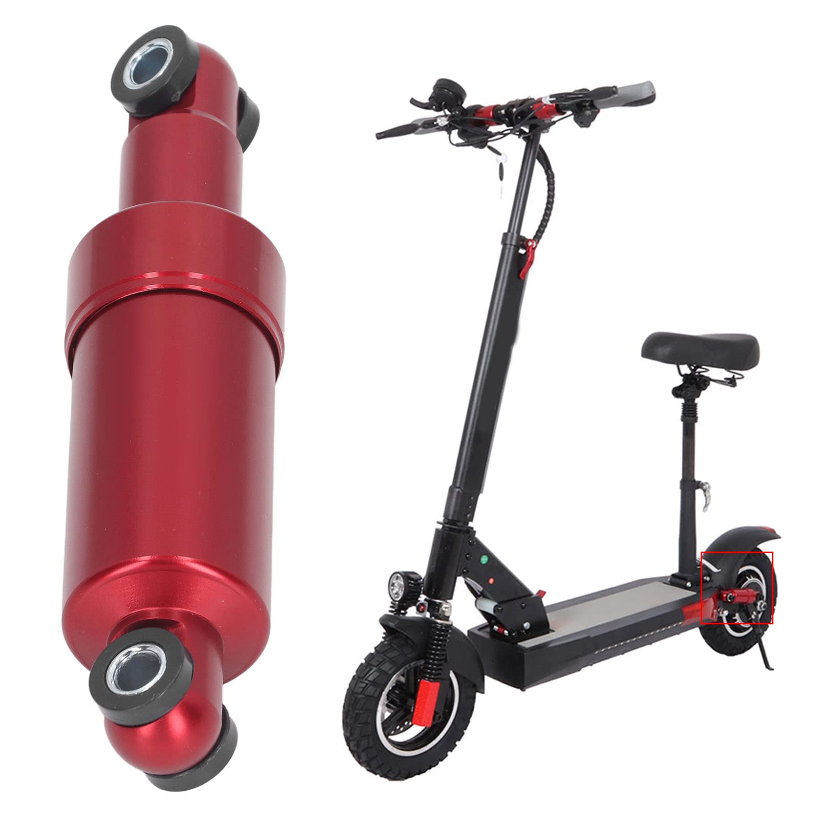 Amortyzator Roweru Elektrycznego, 150 Mm 5,9 Cala Amortyzator Tylny Red Shockers Stop Aluminium 750LBS Zamiennik do Składanego Skutera Rower Elektryczny Poket Bike
