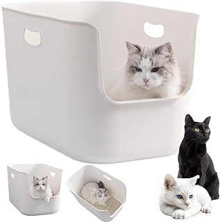 Cat's Eye 猫 トイレ 大型 白色 オシャレ かわいい シンプル (XL 575×375×355ｍｍ)