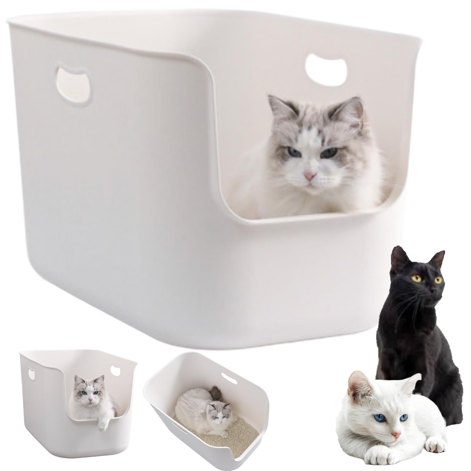 Amazon | Cat's Eye 猫 トイレ 大型 白色 オシャレ かわいい シンプル