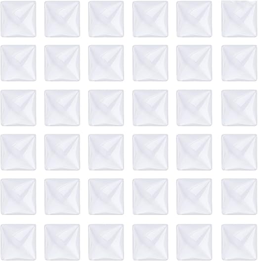 HAUTOCO 44pcs 25mm Square Glass Dome Cabochons 1 Inch Non-calibrated Flat Back Clear Glass Cabochon Tiles for Photo Pendant Craft Jewelry Making