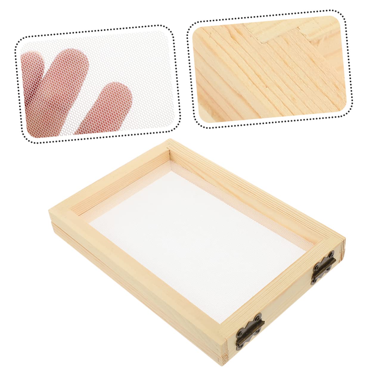 VILLCASE 10 Pezzi Cornice in Legno per Creazione Carta Fatta Mano Kit Fai da Te per Telaio Artigianale in Legno Naturale Resistente e Facile da per Attività Educative Famiglia