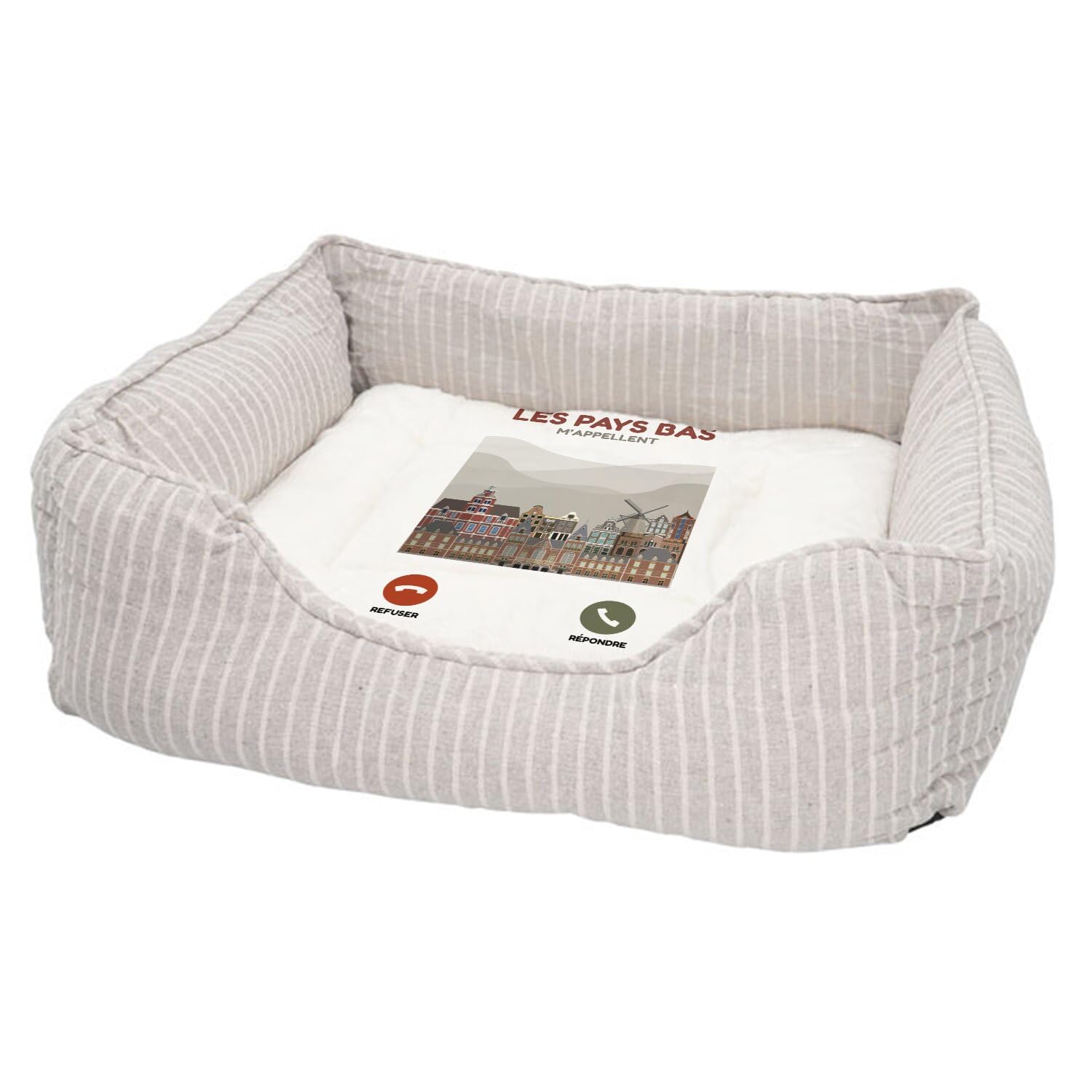 Panier pour chien et chat imprimé en France style voyage unique