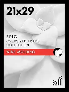 Americanflat 21x29 Picture Frame with Polished Plexiglass - Black Picture Frame - Wide Photo Frames Made of Engineered Wood for Vertical or Horizontal Wall Display - Epic Collection - Black