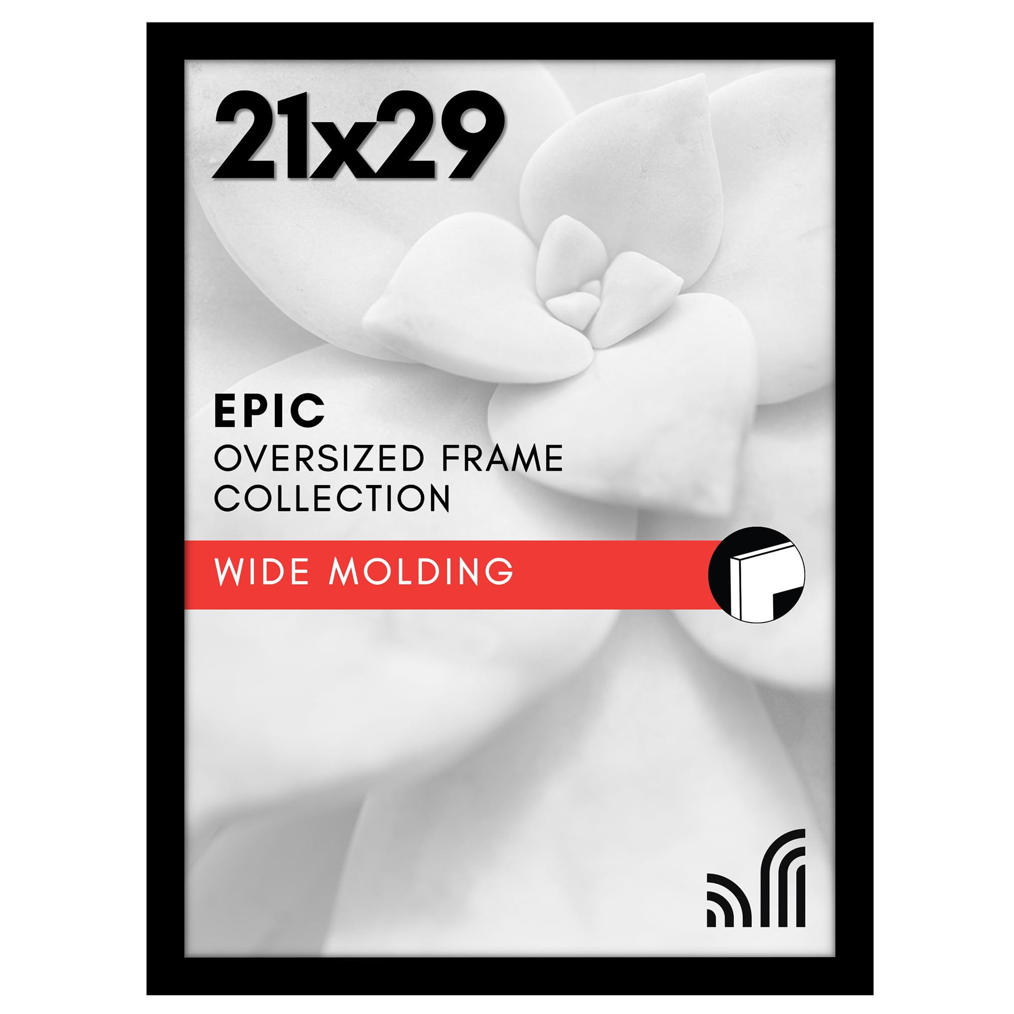 Americanflat 21x29 Picture Frame with Polished Plexiglass - Black Picture Frame - Wide Photo Frames Made of Engineered Wood for Vertical or Horizontal Wall Display - Epic Collection - Black