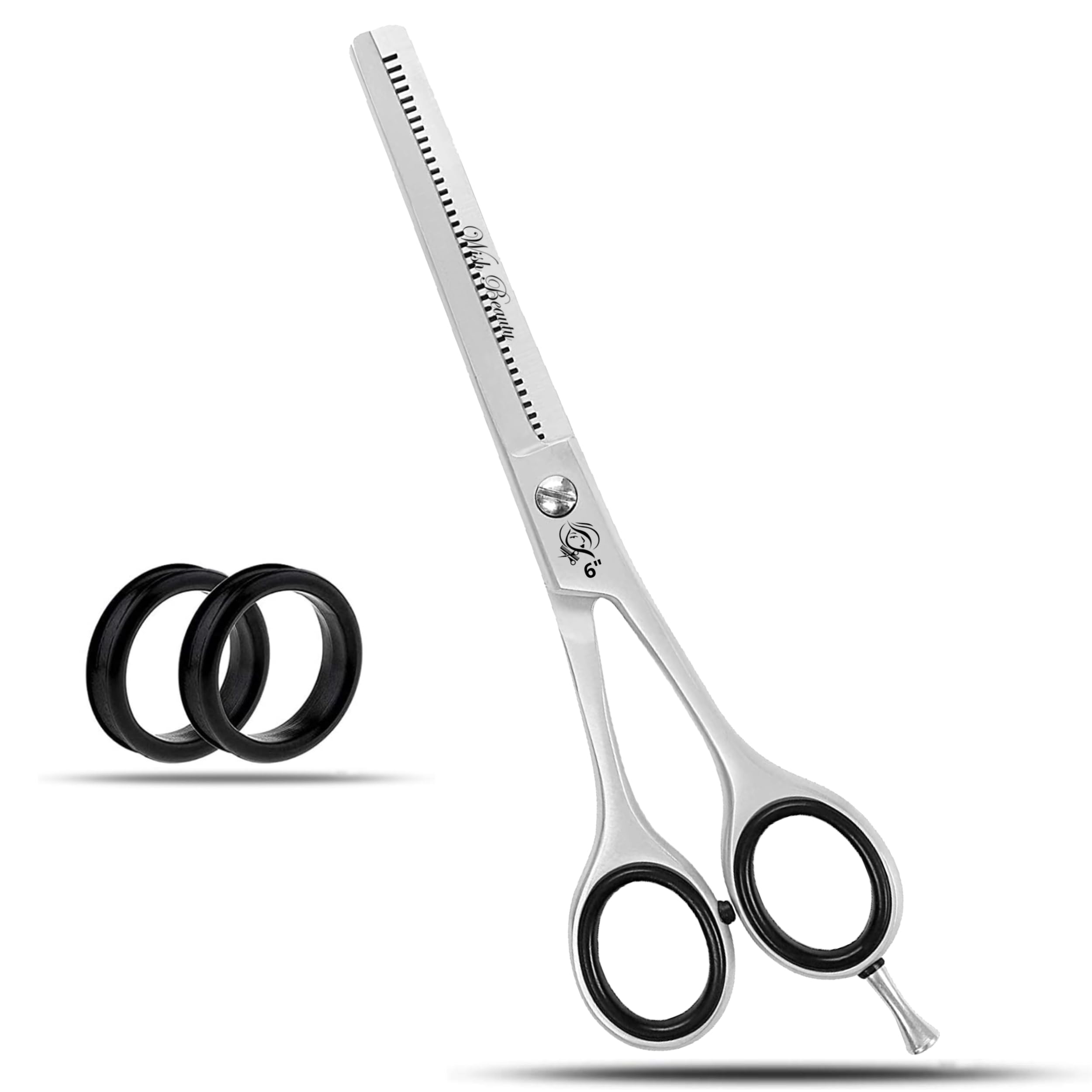 Wish Beauty,The Royal Elegance Men's Silver Wishbeauty Thinning Hairdressing Barber Hair Teeth Scissor For Professional Hairdressers Barbers Stainless Steel Hair Cutting Shears - For Salon Barbers, Wo, Children And Adults (Thinning)