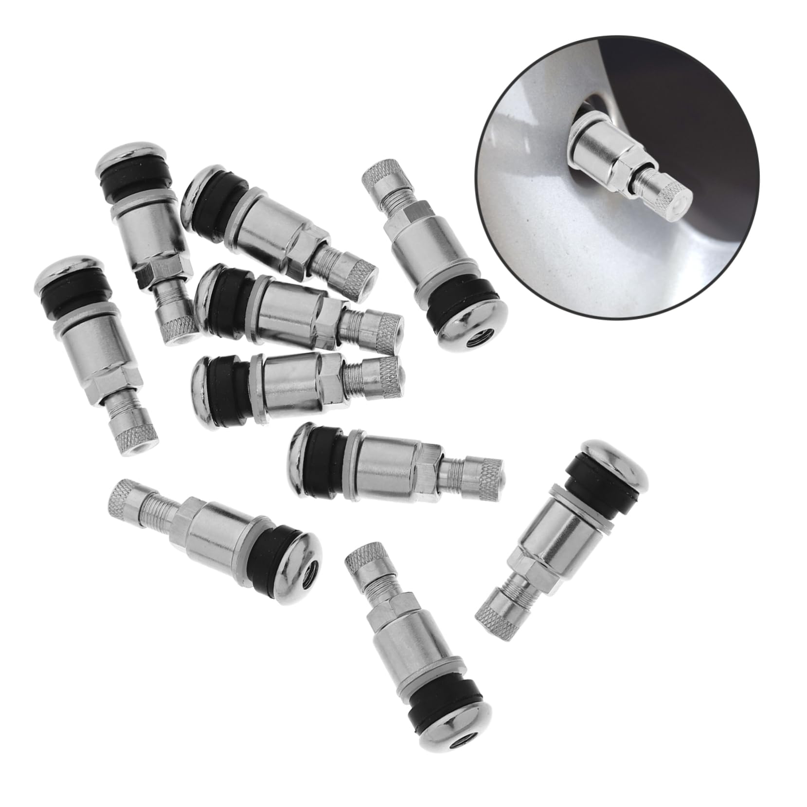 Tiges de Soupape Boulonnées pour Pneus Tubeless 10 Pièces en Acier 45