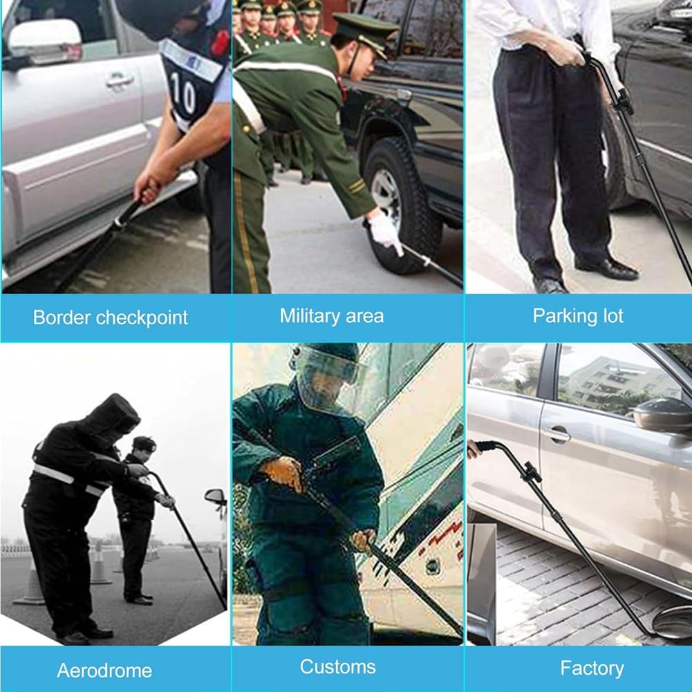 Espejo de Inspección del Tren de Rodaje, Espejo de Seguridad de Inspección Debajo del Vehículo con Aumento, Ángulo Ajustable Plegable Impermeable