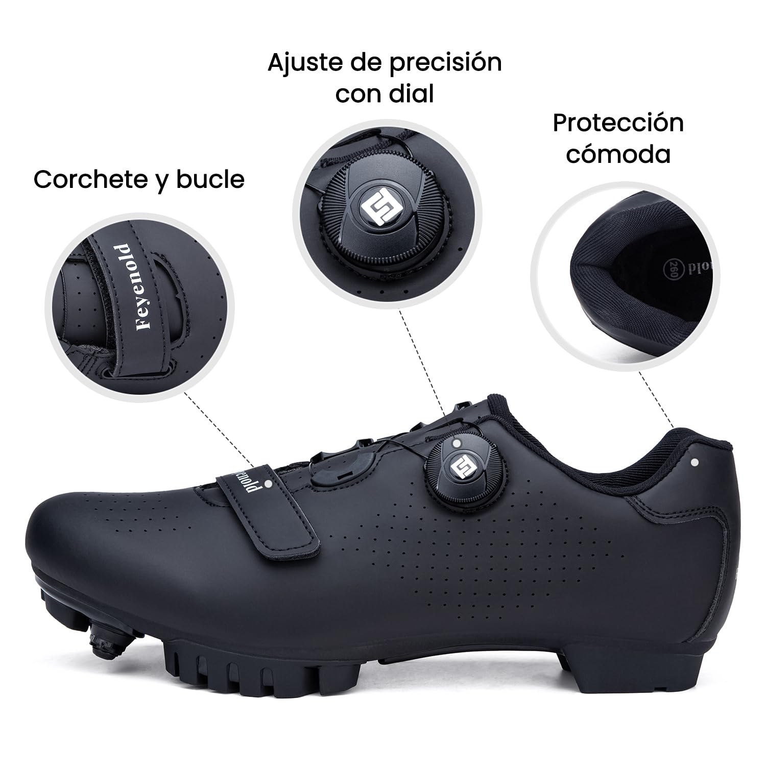 Feyenold Zapatillas de MTB Hombre y Mujer - Zapatillas de Ciclismo/Mountain Bike Compatibles con Calas SPD