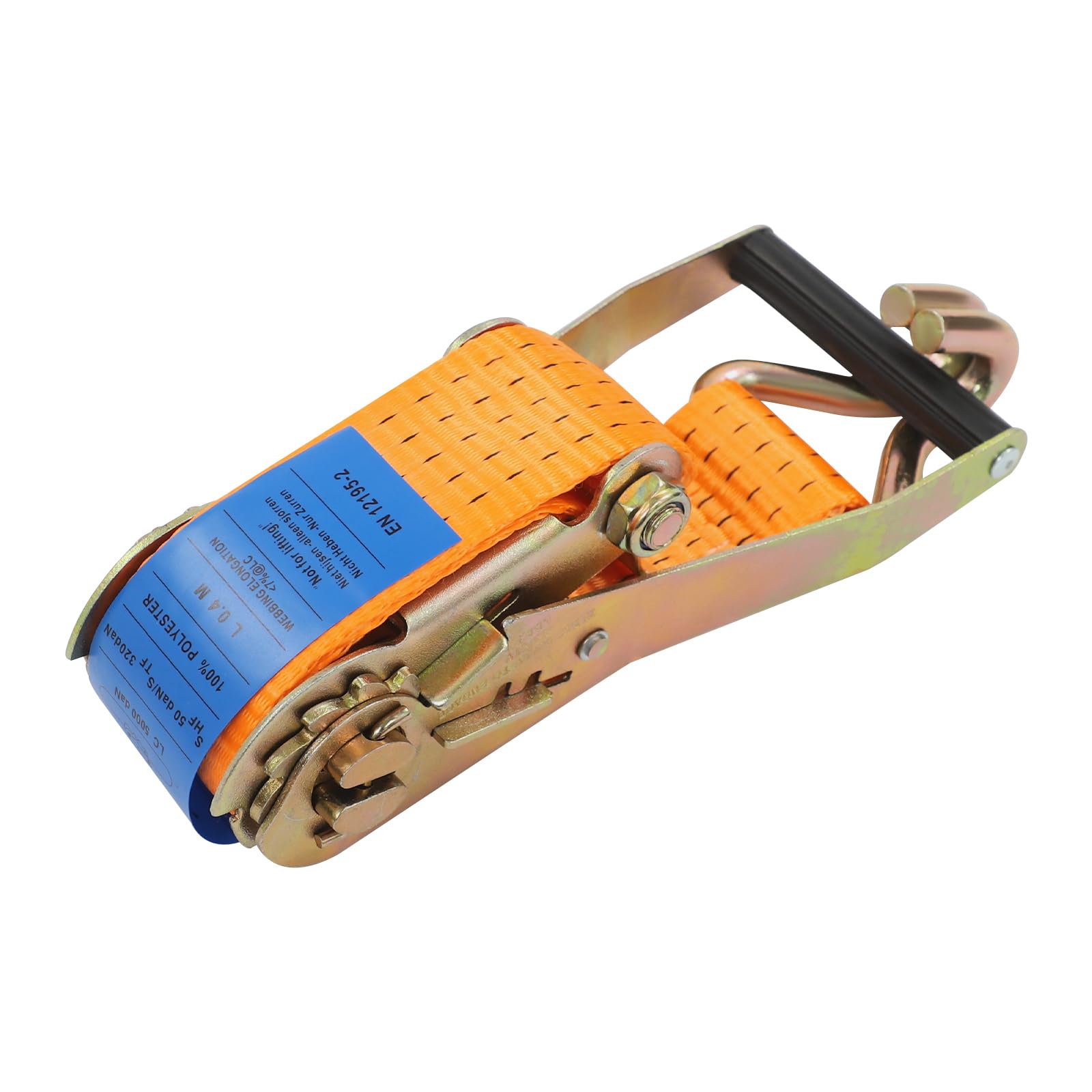 Spanngurte mit Haken, 10M Ratschengurt Zurrgurte, 10er Set，Orange | Belastbar bis 5000KG, Polyester, für Auto, Motorrad und Anhänger