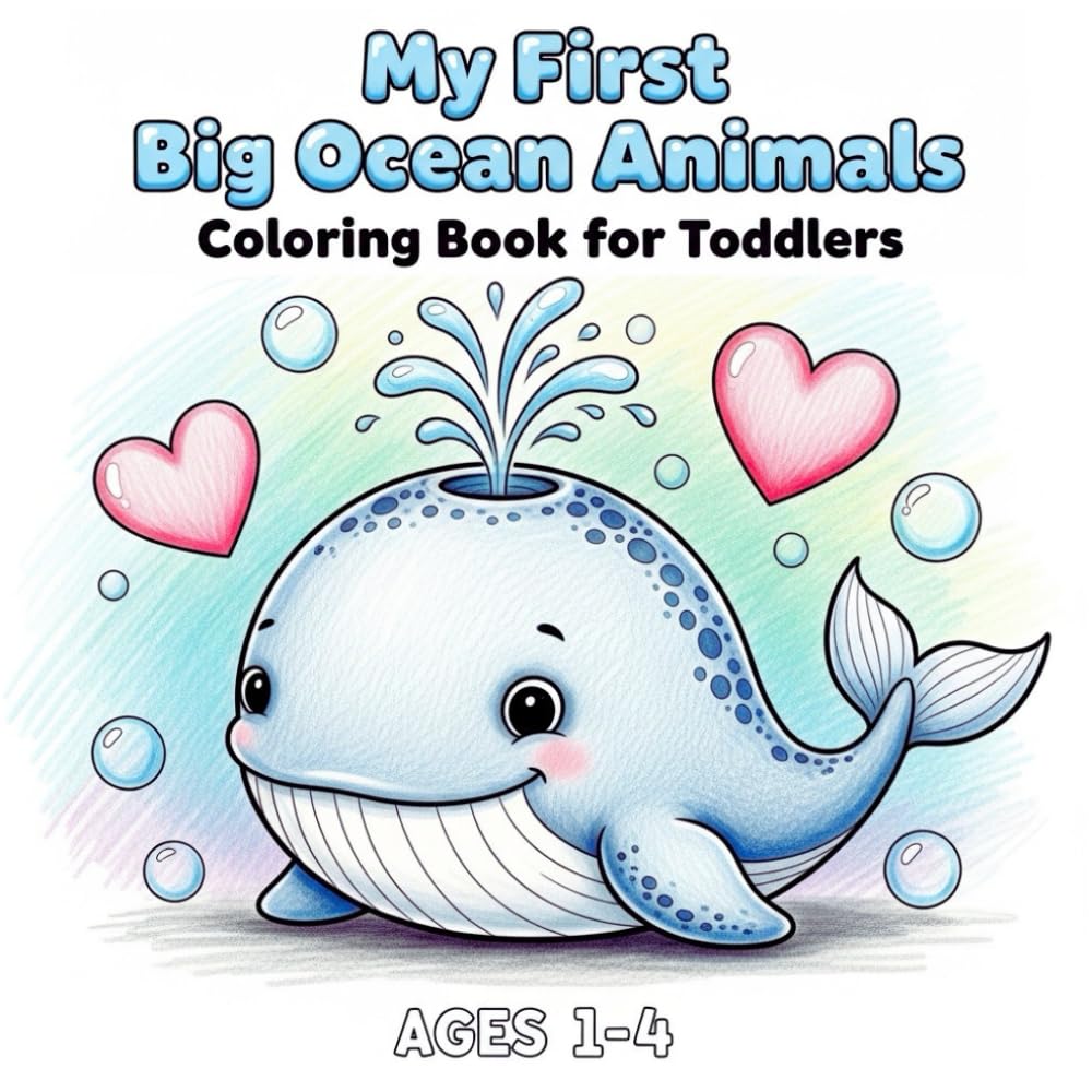 My First Big Ocean Animals Coloring Book for Toddlers: Cute Under the Sea Creatures with Simple Big Shapes, Thick Outlines, and One Image Per Page for Ages 1–4