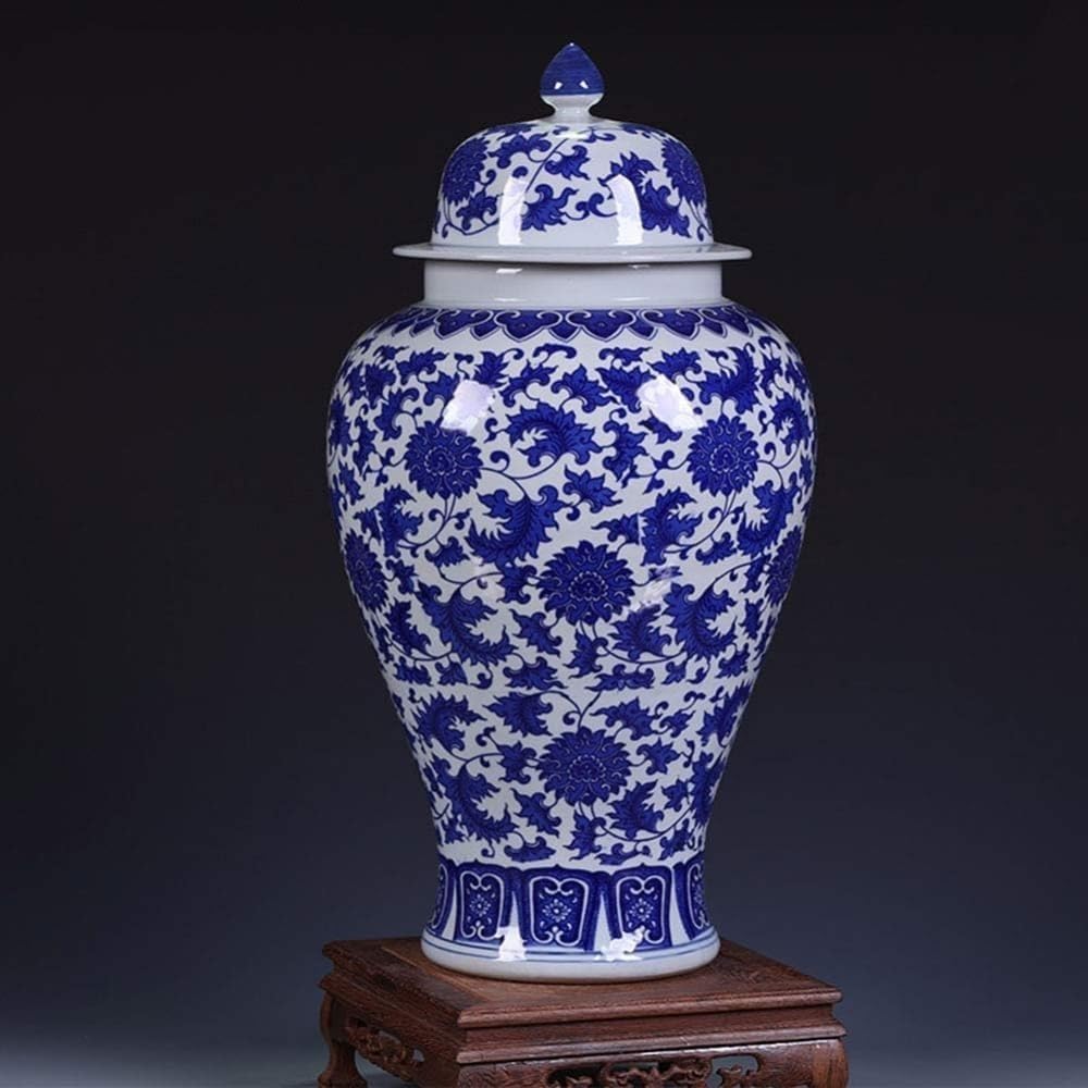 Bzgpmfud B Vase Desktop Lue And White Porcelain Vases Eggshell Ceramic Kaolin Flower Decor Handmade Decorative(,46.5 * 24Cm)