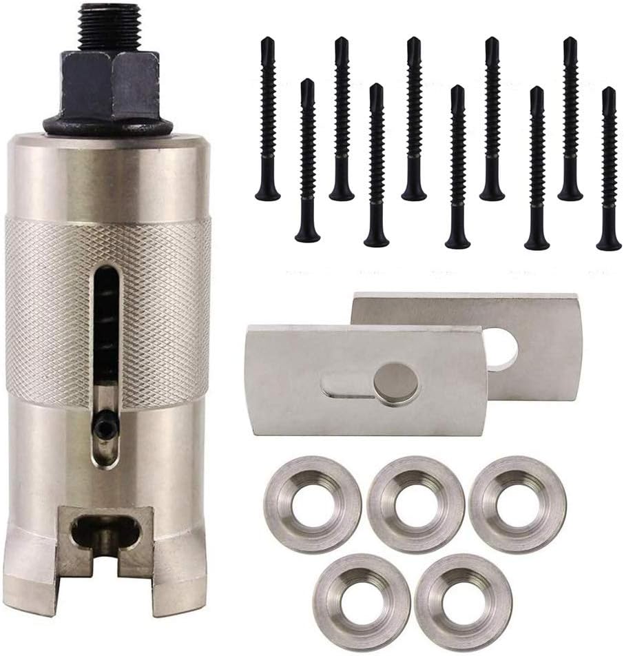 Professional Locksmith Lock Euro Cylinder Puller with Screws,Flange,Gasket, Door Cylinder Puller Nail Puller Lock Pick Kit,Stainless Stell Power Puller (4.2mm Screws)