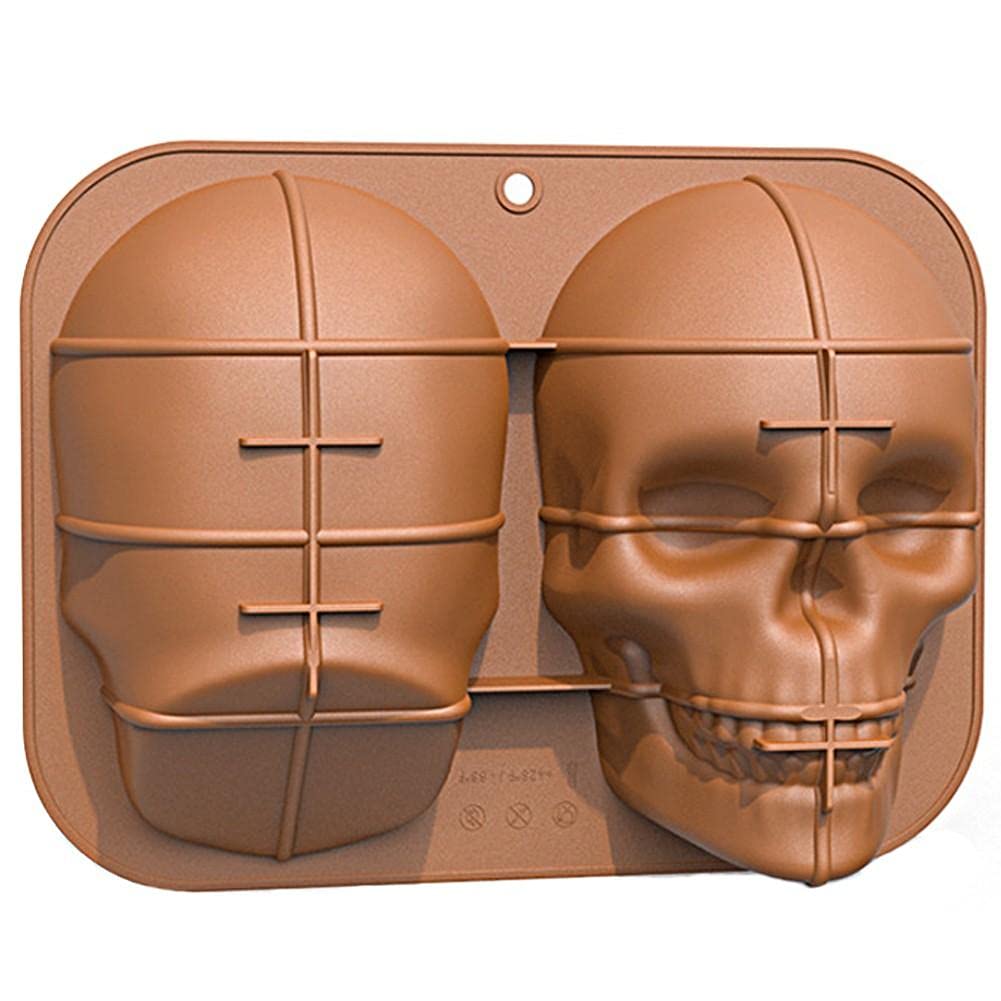 Moule crâne silicone 3D grand format pour animer un anniversaire d'Halloween