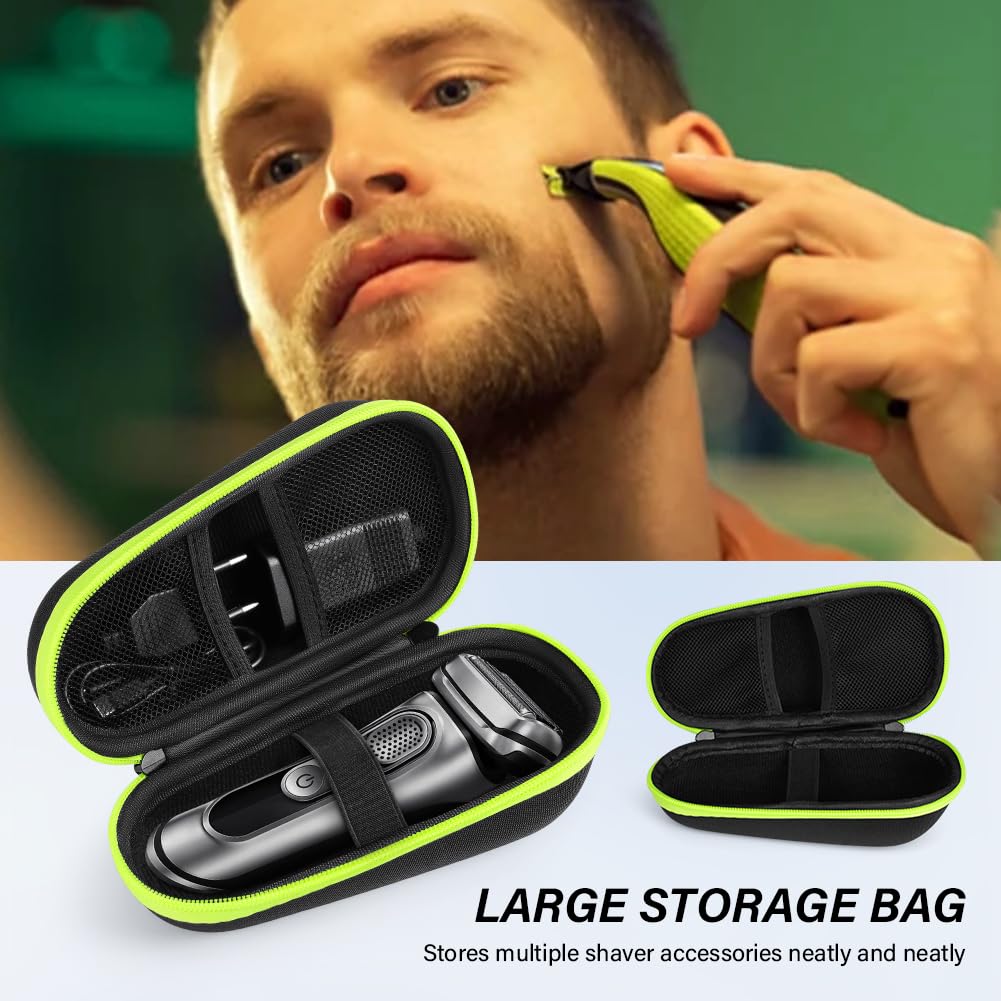 Custodia da Viaggio per Rasoio Elettrico Braun Serie 3, Serie 5, Serie 6, Serie 7, Serie 8, Serie 9, Portatile Case per Rasoio Elettrico, Borsa Rigida in EVA da Viaggio, Verde