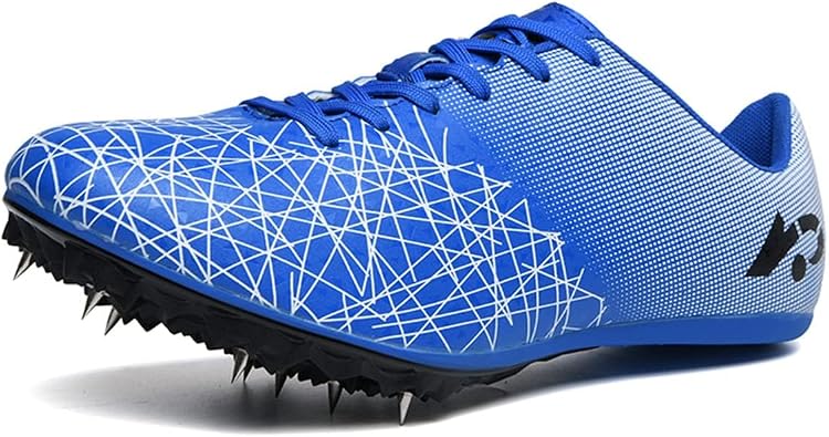Men Women Track Spike Shoe, Professional Fashion Sprint Running Shoes Breathable High Long Jump Racing Shoes