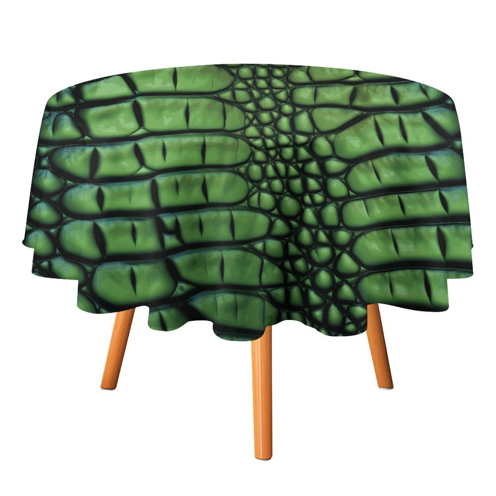 SMAZDFXX Alligator Skin Tablecloth 50x50in Round Table Cloth Durable Polyester, Washable Stain Resistant Table Cover for Indoor Outdoor (Picnic, Dining, Party)