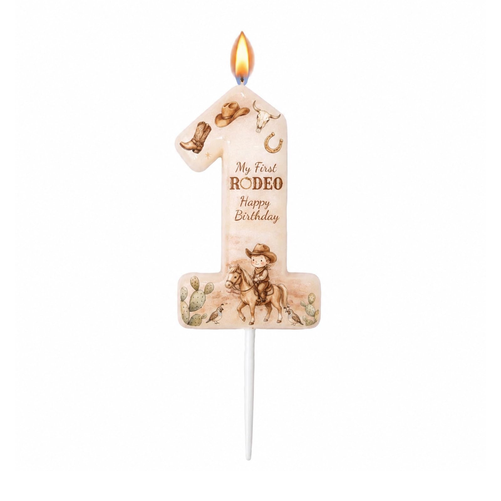 Photo 1 of My First Rodeo Number 1 Candle