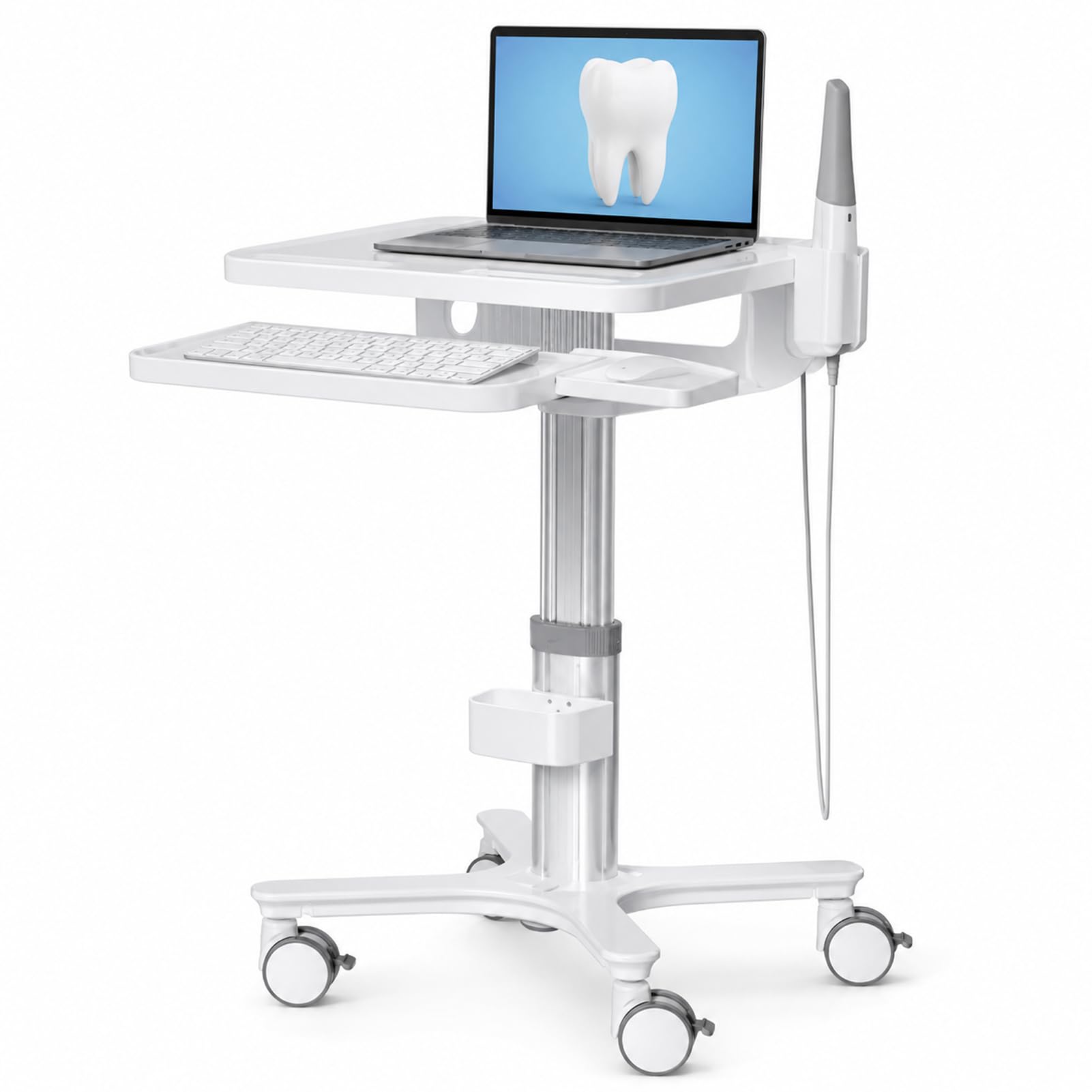 LYJIANGXIN Dental Workstation Trolley with Laptop Platform and Mouse Tray