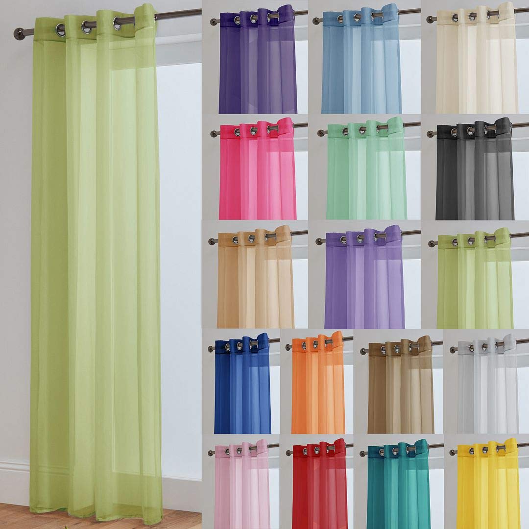 John Aird Lime Lucy Voile Curtain - Eyelet - 1X Curtain Panel (, 58" Wide X 108" Drop)