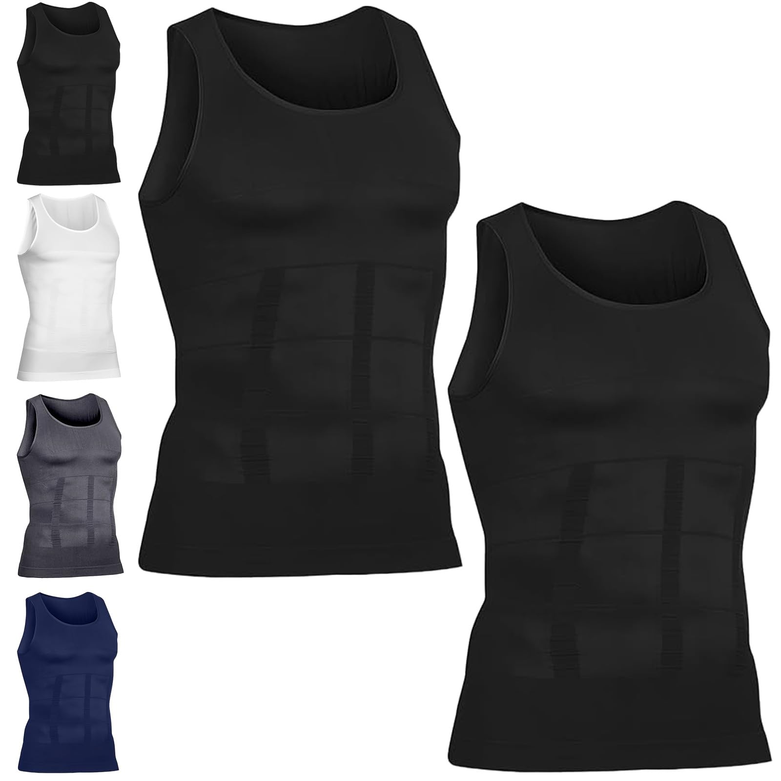 Shaperluv Tank 2.0 Mens, for Men Big and Tall, Male Compression Shirt, Enhance Chest and Mid-Section