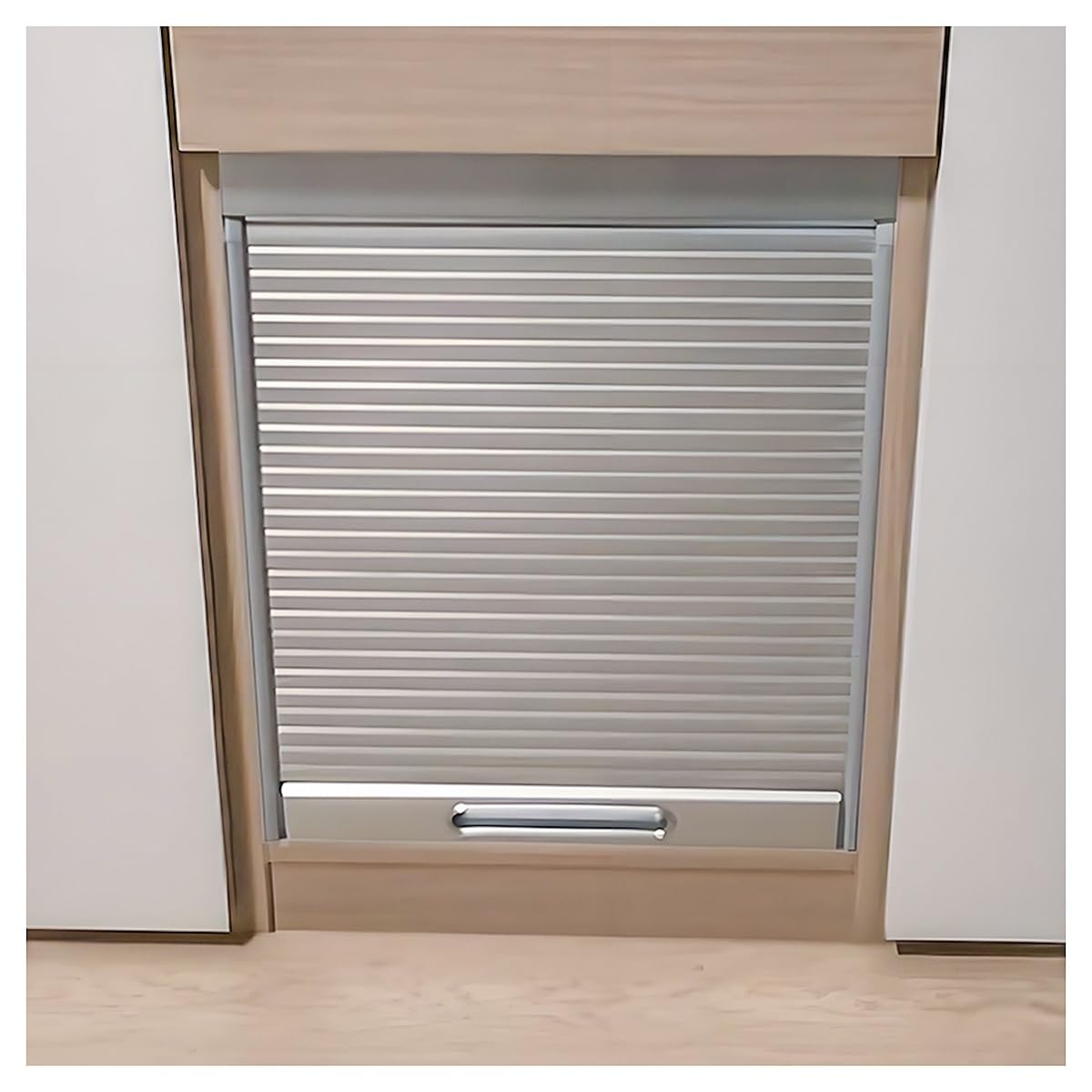 Custom Roll Up Cabinet Doors, ABS Sliding Folding Closet Door with Assembly Hardware &amp; Handle, Retractable Rolling Shutter Doors for Home Office Study, W*H_60x90cm (23.6x35.4), Silver