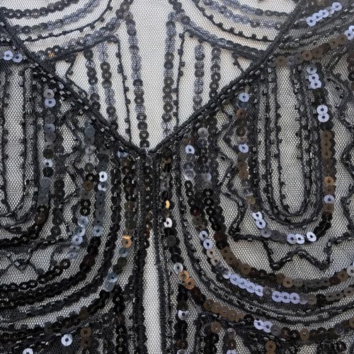 1920s Sequin Beaded Shawl Wraps Women's Flapper Shawl Wedding Cape Flapper Cover Up for Gatsby Party4