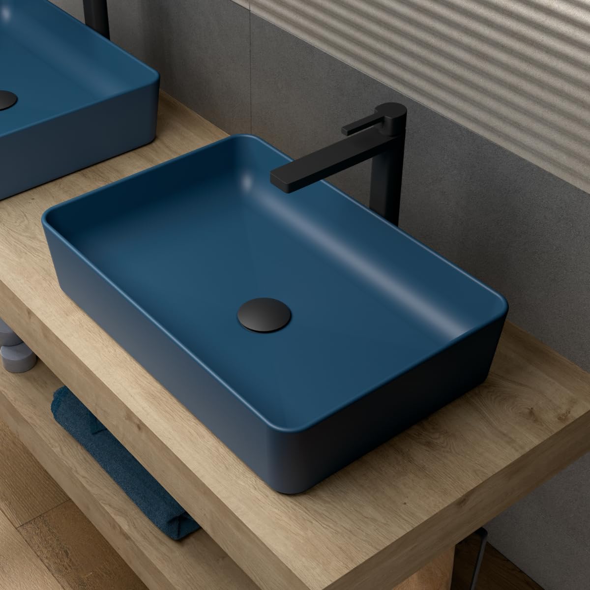Lavabo sobre Encimera Blue Space | Lavamanos Rectangular | 51x34cm