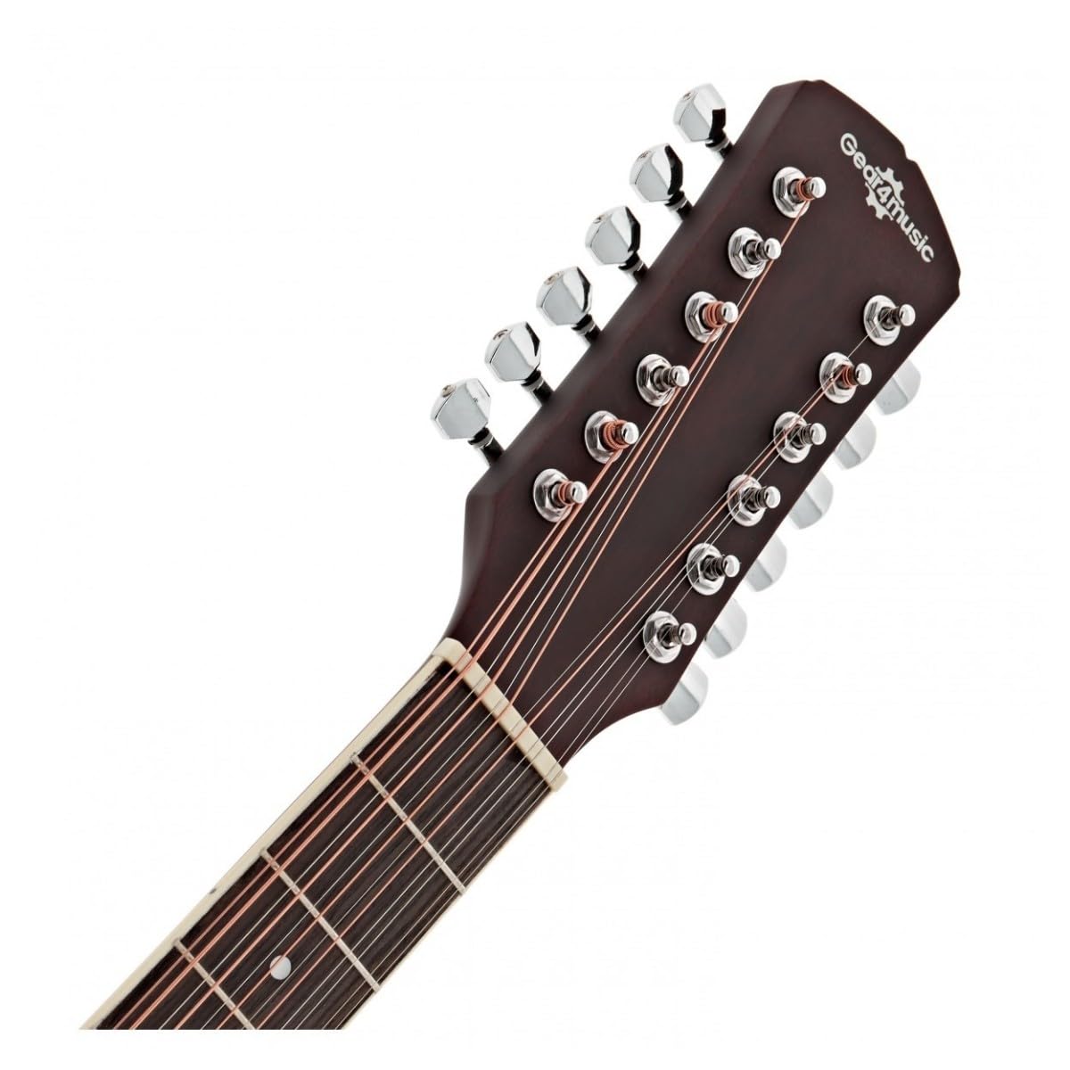 12-saitige Elektroakustik-Gitarre von Gear4music mit Gigbag-Stimmgerät