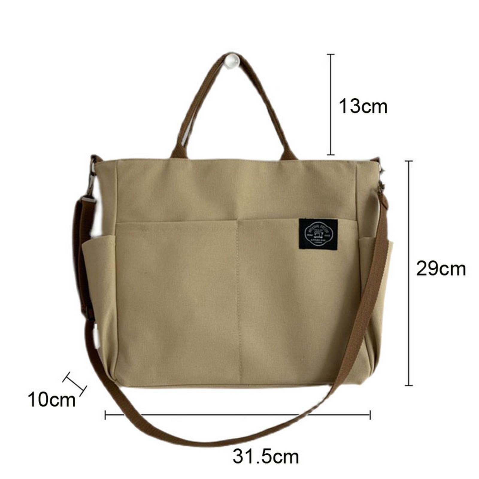 MOGSA Bolso de hombro para mujer, estilo retro, de gran tamaño, de lona, de algodón, cruzado, con cremallera, casual, con múltiples bolsillos