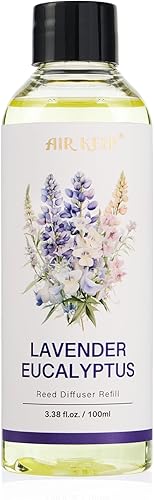 Miniatura 27 de Airkeep recarga de aceite para difusor de lengüetas con varillas de difusor, 6.76 fl oz (200ml) aceites perfumados de lavanda, eucalipto y algodón