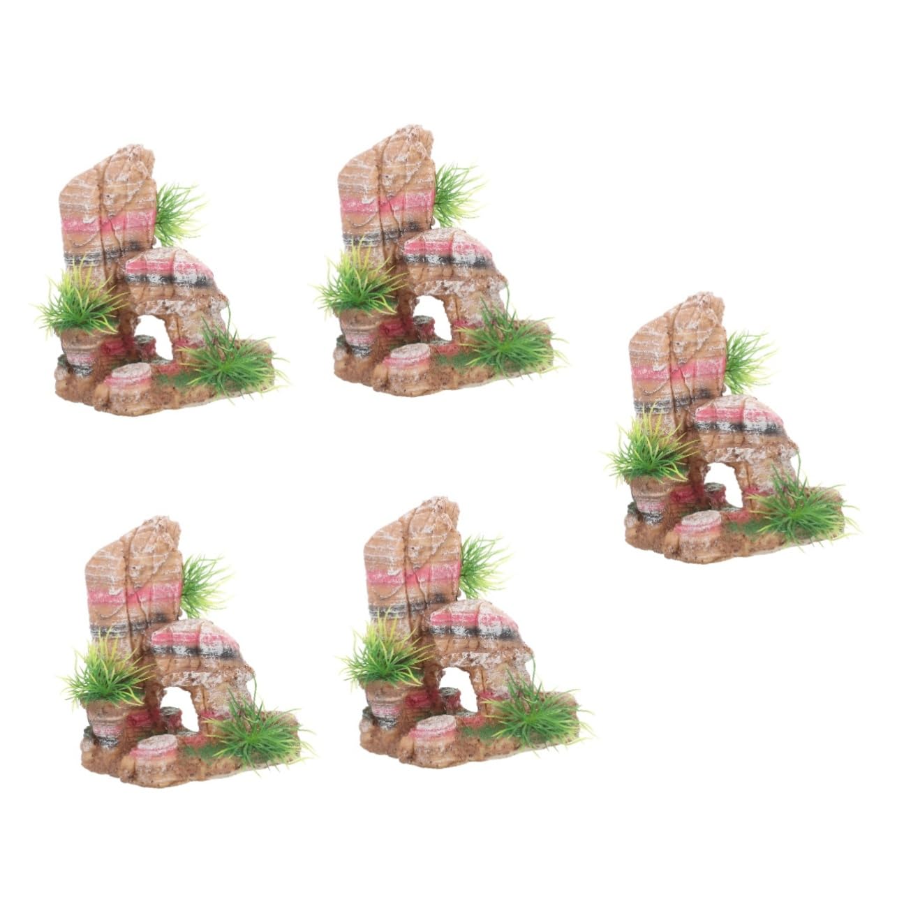 Toyvian 5 Pièces Ornement pour Aquarium Décoration de Réservoir pour Reptiles Accessoire de Décor Aquatique Réaliste