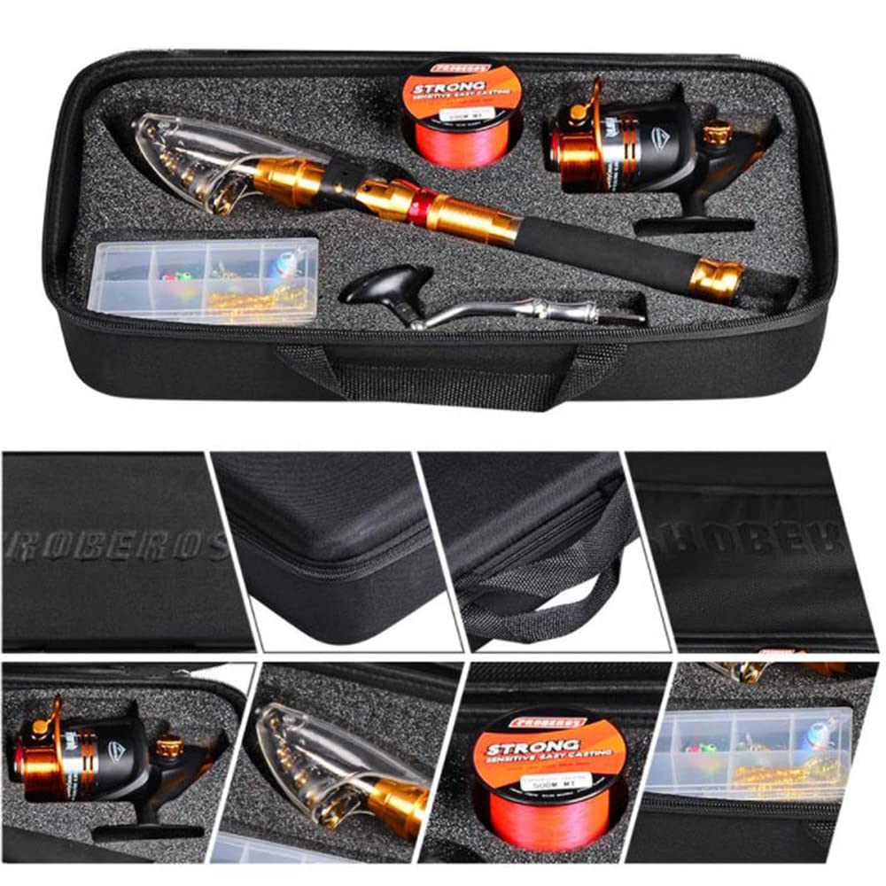 Kit de Canne à Pêche,InnovTec 2.7m Ultra Léger Canne à Pêche Télescopique en Fibre de Carbone,11+1BB 5.0:1 Rapport de Vitesse Moulinet Traînée Maximale 8kg Ensemble de Matériel de Pêche