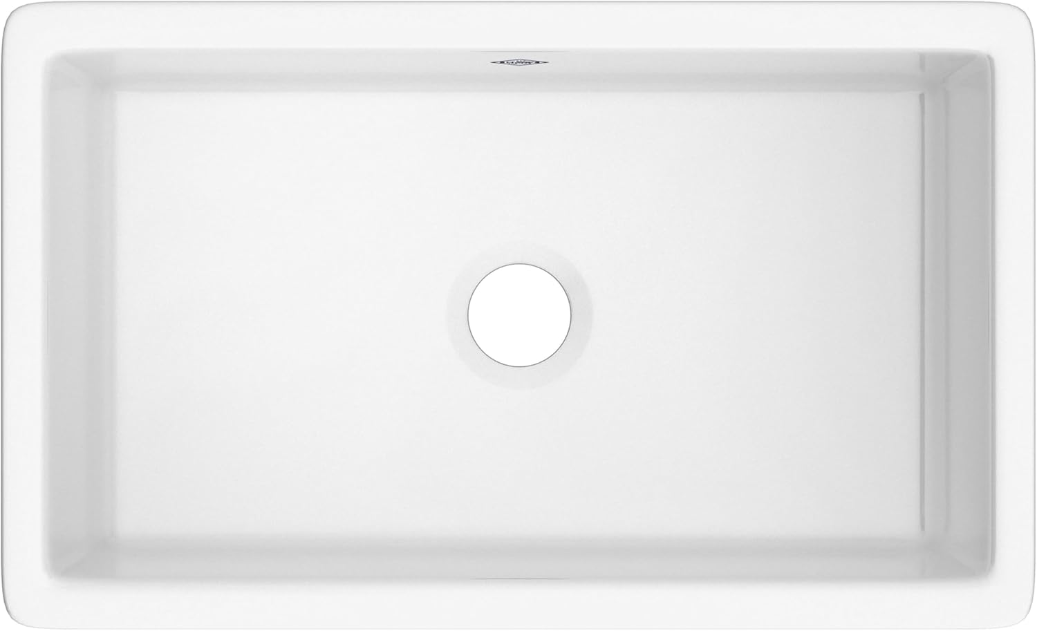 Rohl UM3018WH Shaws Classic 30-Inch Single Bowl Modern Undermount Fireclay Kitchen Sink, White