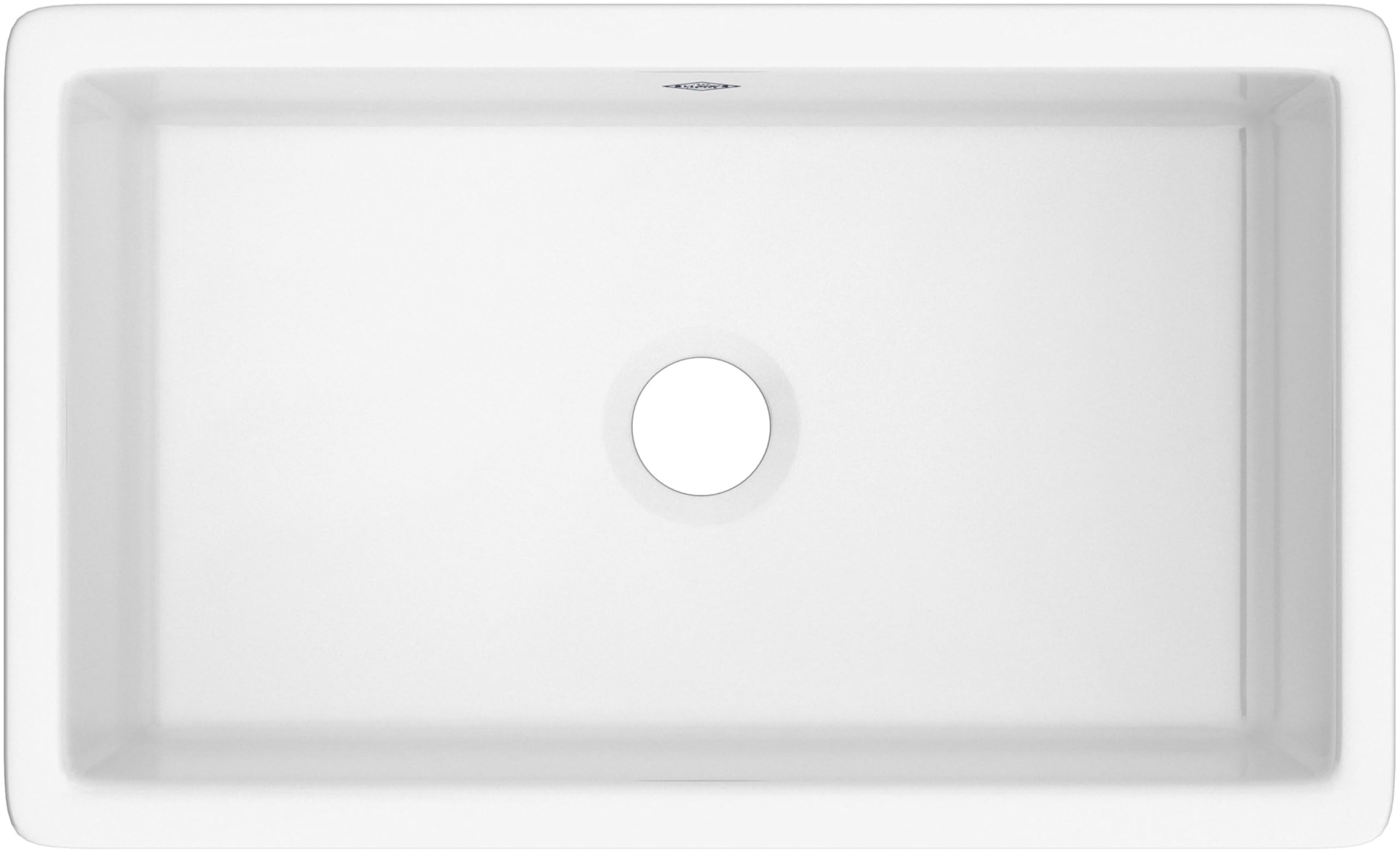 Rohl UM3018WH Shaws Classic 30-Inch Single Bowl Modern Undermount Fireclay Kitchen Sink, White