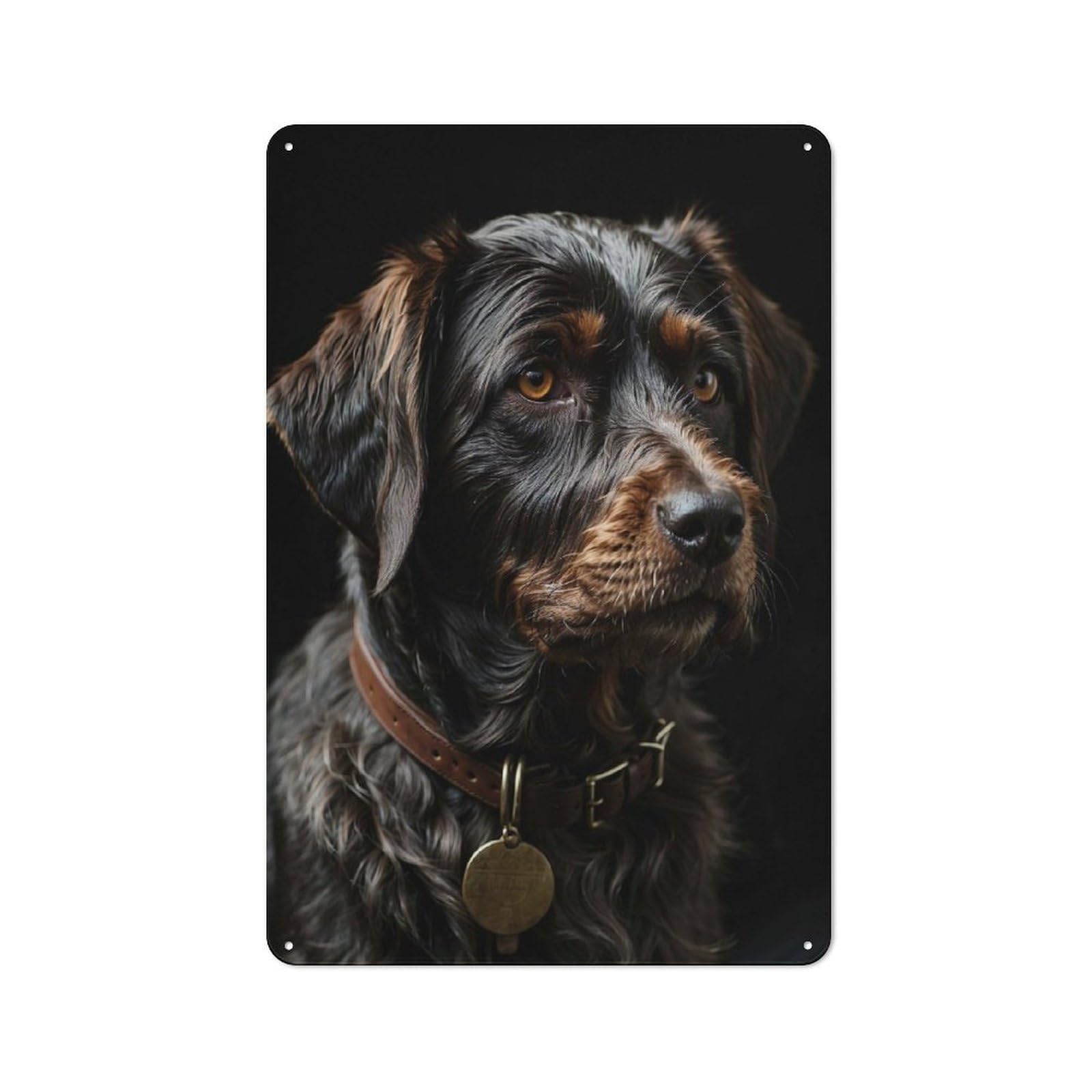 Junmoney Style-13 Black Dachshund German Dog Vintage Metal Plaque 30X20cm For Hobby Room Or Studio, Suited To Hobby Room Decor Fans