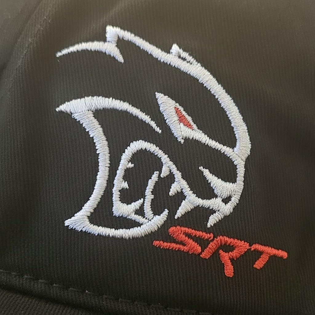 Dodge SRT Hellcat Redeye Logo Embroidered Heavy Canvas Garment Twill Dad Hat Black