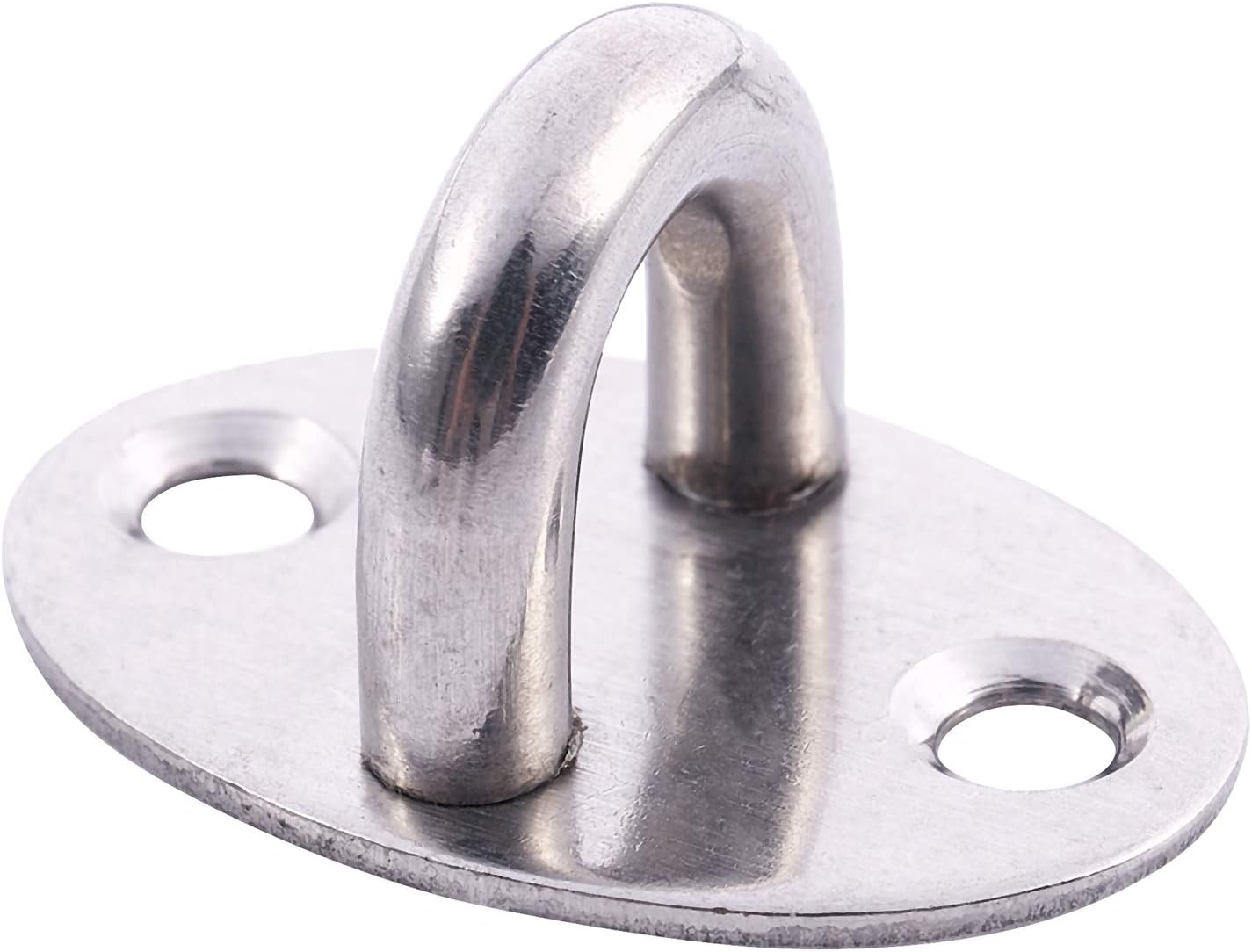 1set Stainless Steel Cabin Hook Eye Shed Gate Door Latch Silent Holder Silver, 4inch Button