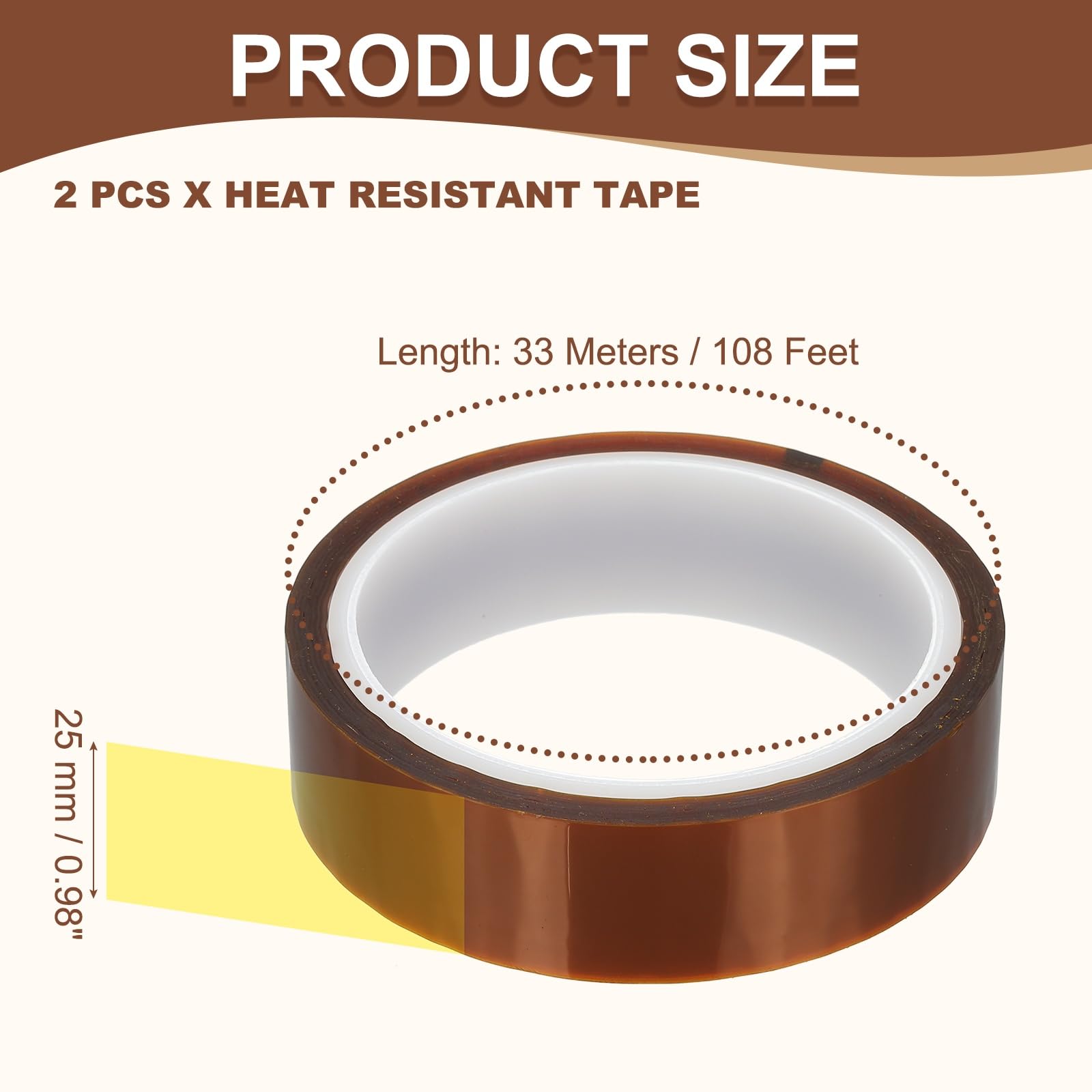 PATIKIL PET Heat Tape 25mm x 33m(108ft) - Image 2