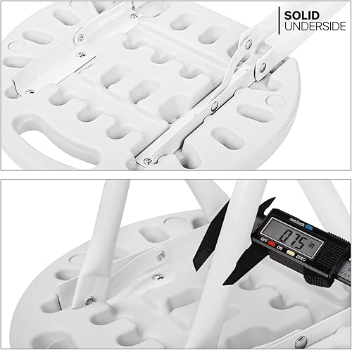 Miniatura 5 de MoNiBloom Juego de 6 taburetes redondos plegables de plástico de 18 pulgadas para adultos, sillas pequeñas y ligeras para dormitorio, cocina,