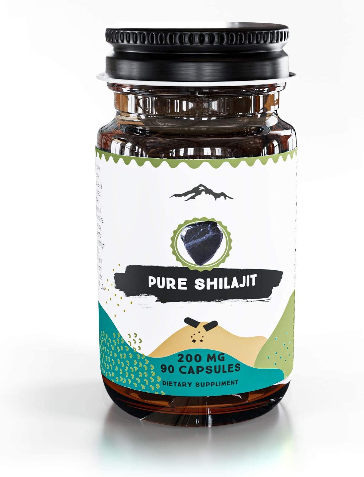 Pure Shilajit Capsules, Genuine Siberian Shilajit Extract, Natural Fulvic Acid Dietary Supplement (90ct, 200mg Each, Pack of 1)