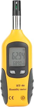 Digital Thermometer, Digital Psychrometer with Dew Point and Wet Bulb Digital humidity thermometer for Laboratory Industrial Engineer