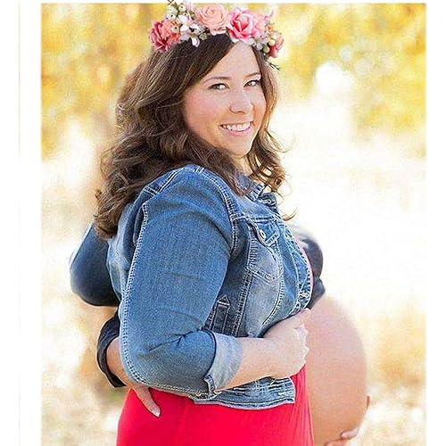 Miniatura 10 de Decoraciones de baby shower para mamá – Juego de 3 tiara de corona de flores ajustables, banda para mamá y pin para papá, regalo de fiesta de