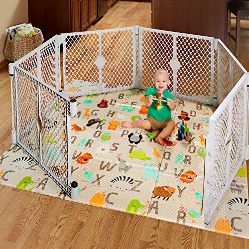 Toddleroo By North States 71" X 71" Folding Abc Play Mat - Extra Large, Designed To Fit 6 Panel Or 8 Panel Superyards. Foldable. Almost 36 Square Feet Of Play Space (Abc Multicolored) #TOP4