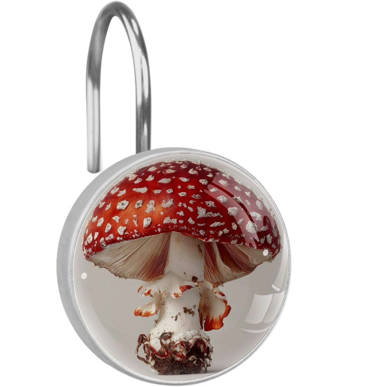 VAPOKF Shower Curtain Hooks, 12PCS Mushroom Shower Curtain Hook for Bathroom Decors Home Bedroom