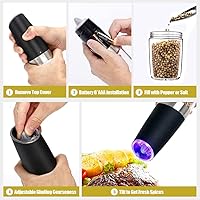 Vista 6 de AVNICUD Juego de molinillo eléctrico de sal y pimienta, molinillo de pimienta automático recargable, molinillo de pimienta por gravedad, funciona