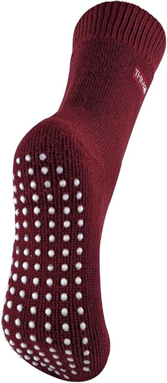 THMO - Ladies Thick Cosy Thermal Slipper Bed Socks with Non Slip Grippers