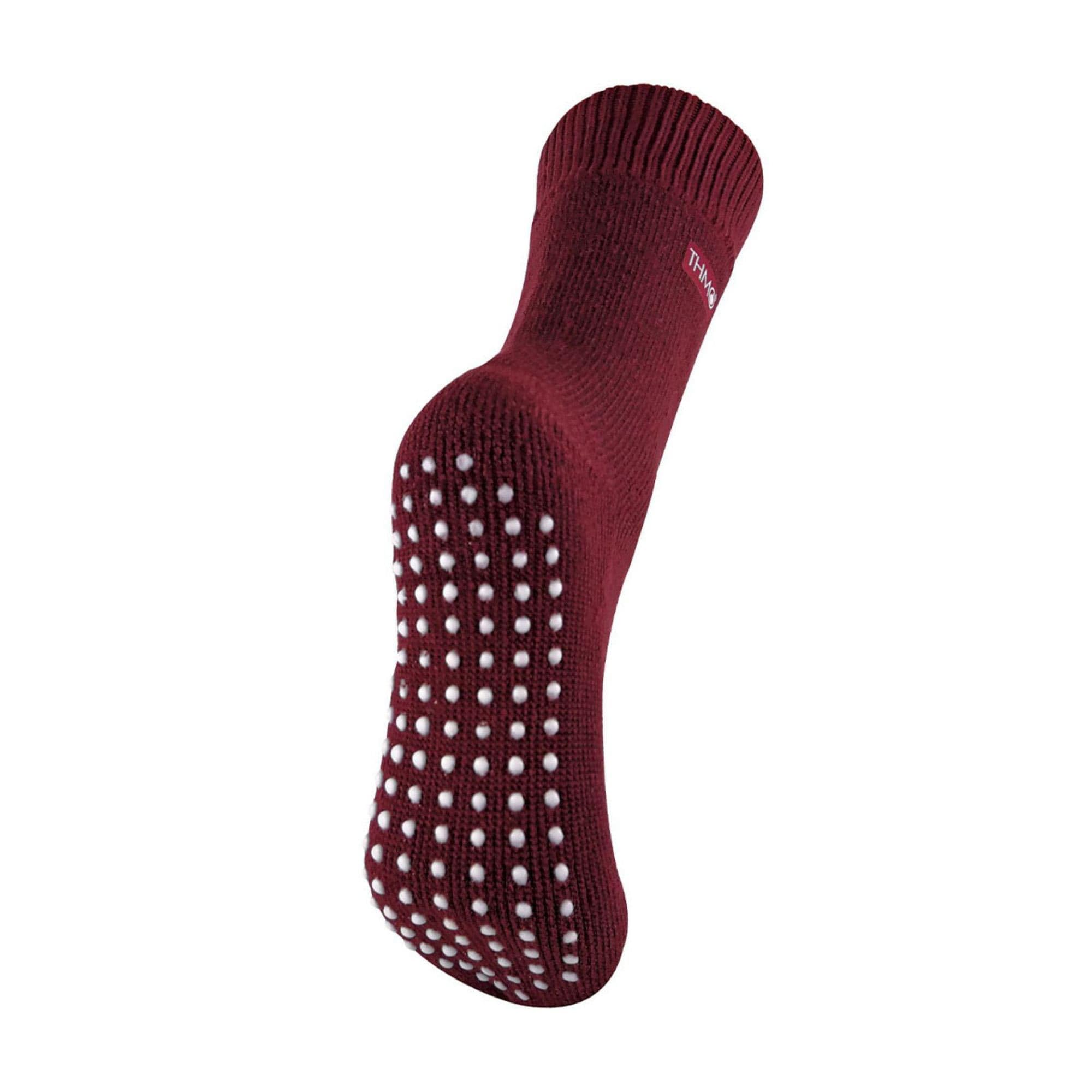 THMO - Ladies Thick Cosy Thermal Slipper Bed Socks with Non Slip Grippers (4-8 UK, Deep Fuchsia)